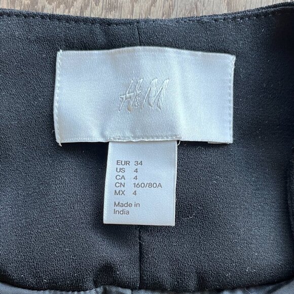 H&M Black Beaded Open Front Blazer Jacket Size 4 Evening Party Formal Chic - Picture 3 of 9